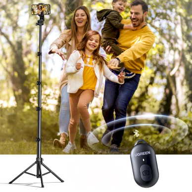 Ugreen LP680 Asmenukių lazda su stovu ir Bluetooth valdymu 1.8 m – juoda 7