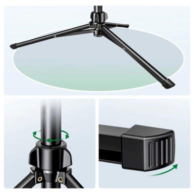 Ugreen LP680 Asmenukių lazda su stovu ir Bluetooth valdymu 1.8 m – juoda 9
