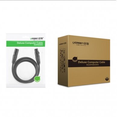 Kabelis Ugreen microphone extension cord XLR (female) - XLR (male) 3 m (AV130) 2