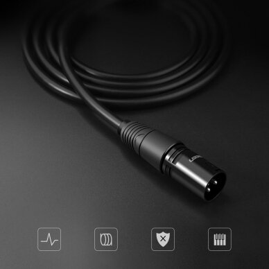 Kabelis Ugreen microphone extension cord XLR (female) - XLR (male) 3 m (AV130) 3