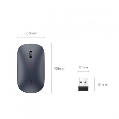 Kompiuterinė pelė Ugreen MU001 Portable Wireless Mouse Pilka 7