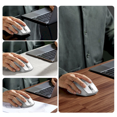 Ugreen MU101 Ergonominė belaidė pelė Bluetooth / 2.4 GHz – balta 8
