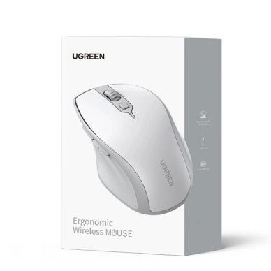 Ugreen MU101 Ergonominė belaidė pelė Bluetooth / 2.4 GHz – balta 11