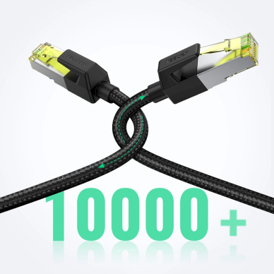 Ugreen NW150 30791 Ethernet RJ45 Cat 7 10Gbps kabelis 10 m – juodas 6