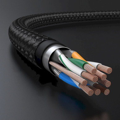 Ugreen NW150 80423 Ethernet RJ45 Cat 7 10Gbps kabelis 2 m – juodas 7