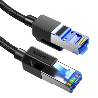 Ugreen NW153 Ethernet RJ45 Cat 8 kabelis su vario šerdimi 1.5 m – juodas 1