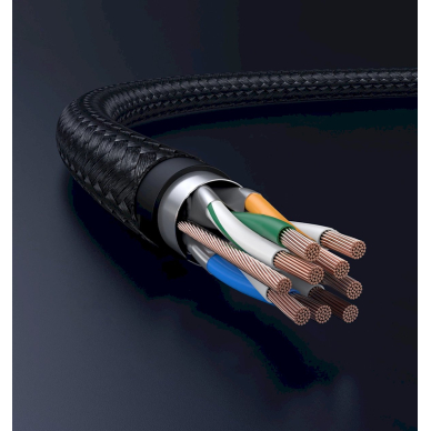 Ugreen NW153 Ethernet RJ45 Cat 8 kabelis su vario šerdimi 1.5 m – juodas 17
