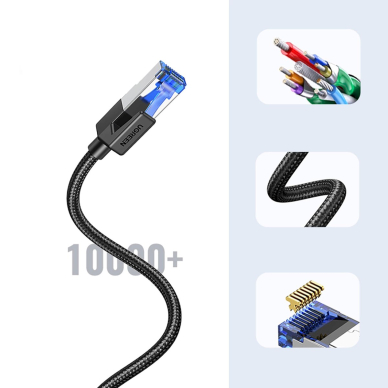 Ugreen NW153 Ethernet RJ45 Cat 8 kabelis su vario šerdimi 1.5 m – juodas 19