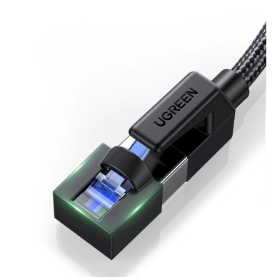 Ugreen NW153 Ethernet RJ45 Cat 8 kabelis su vario šerdimi 1.5 m – juodas 3