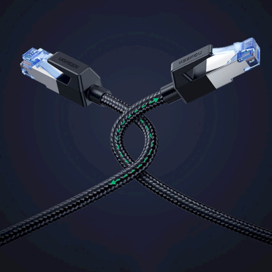 Ugreen NW153 Ethernet RJ45 Cat 8 kabelis su vario šerdimi 1.5 m – juodas 7