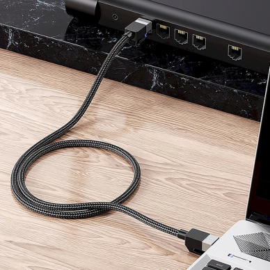Ugreen NW153 Ethernet RJ45 Cat 8 kabelis su vario šerdimi 1.5 m – juodas 9