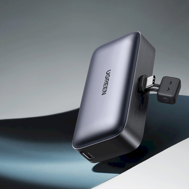Ugreen PB503 Powerbank 5000mAh su USB-C jungtimi ir integruotu USB-C kištuku – pilkas 17