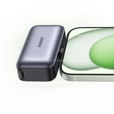 Ugreen PB503 Powerbank 5000mAh su USB-C jungtimi ir integruotu USB-C kištuku – pilkas 4