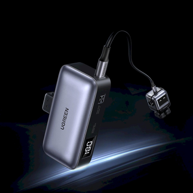 Ugreen PB503 Powerbank 5000mAh su USB-C jungtimi ir integruotu USB-C kištuku – pilkas 8