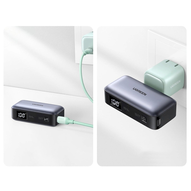 Ugreen PB503 Powerbank 5000mAh su USB-C jungtimi ir integruotu USB-C kištuku – pilkas 9