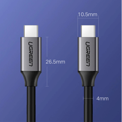 Ugreen US161 50751 Kabelis USB-C 3.1 / USB-C 3.1 1.5 m – pilkas 8