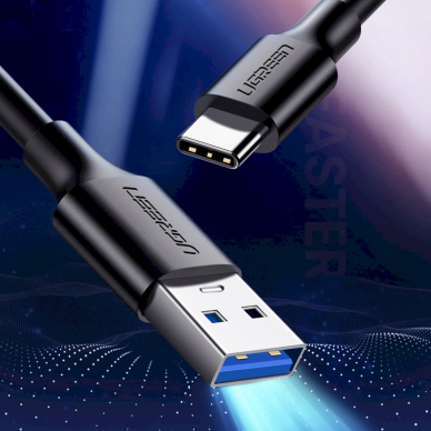 Ugreen US184 20883 Kabelis USB-A 3.0 / USB-C 3A 1.5 m – juodas 6