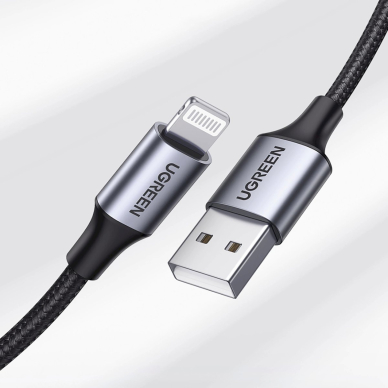 Ugreen US199 60158 MFi kabelis USB-A / Lightning 2 m – juodas 1