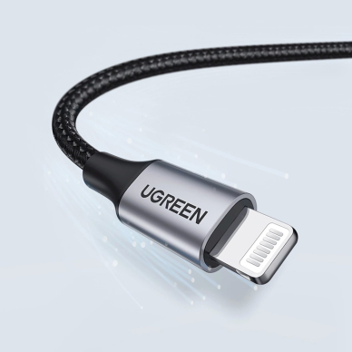 Ugreen US199 60158 MFi kabelis USB-A / Lightning 2 m – juodas 5
