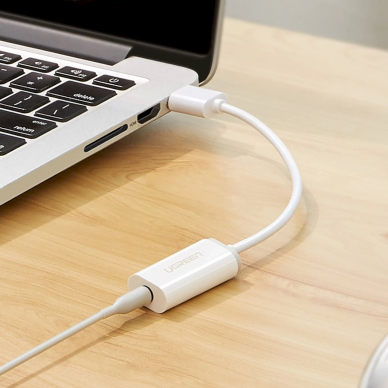 Ugreen US206 30712 Adapteris USB-A (male) / mini jack 3.5 mm (female) – baltas 1