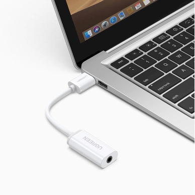 Ugreen US206 30712 Adapteris USB-A (male) / mini jack 3.5 mm (female) – baltas 6