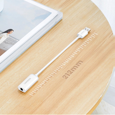 Ugreen US206 30712 Adapteris USB-A (male) / mini jack 3.5 mm (female) – baltas 9