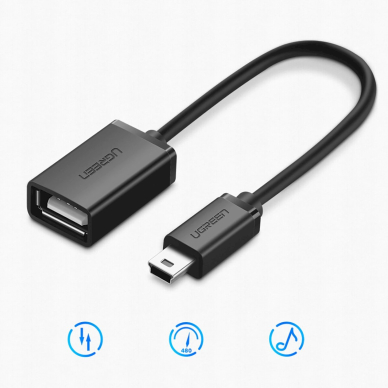 Ugreen US249 10383 OTG adapteris mini USB-B (male) / USB-A (female) 10 cm – pilkas 4