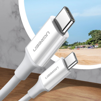 Ugreen US264 60517 Kabelis USB-C / USB-C PD QC AFC 0.5 m – baltas 1