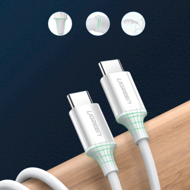 Ugreen US264 60517 Kabelis USB-C / USB-C PD QC AFC 0.5 m – baltas 7