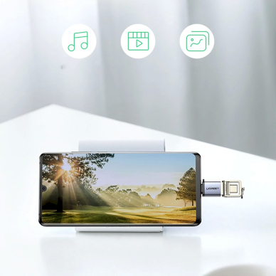 Ugreen US270 Adapteris USB-C (male) / USB-A 3.0 (female) su virvele – pilkas 2