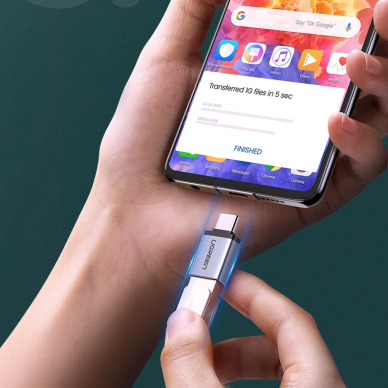 Ugreen US270 Adapteris USB-C (male) / USB-A 3.0 (female) su virvele – pilkas 5