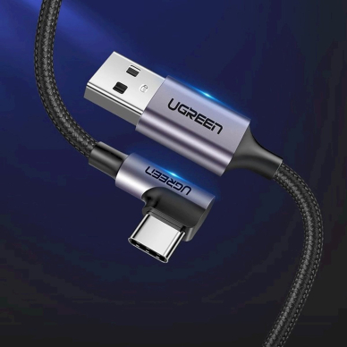 Ugreen US284 70255 Kabelis USB-A (tiesus) / USB-C (kampinis) 3A 3 m – pilkas 1