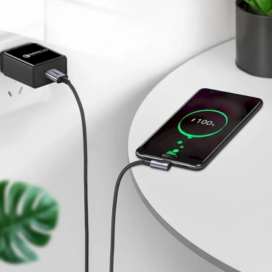 Ugreen US284 70255 Kabelis USB-A (tiesus) / USB-C (kampinis) 3A 3 m – pilkas 3