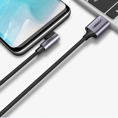 Ugreen US284 70255 Kabelis USB-A (tiesus) / USB-C (kampinis) 3A 3 m – pilkas 4