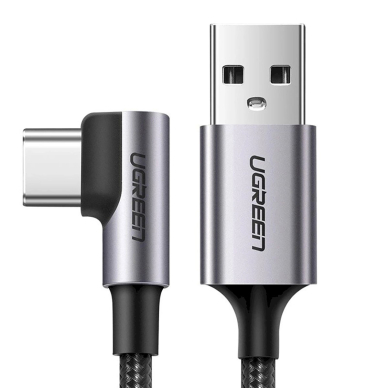 Ugreen US284 70255 Kabelis USB-A (tiesus) / USB-C (kampinis) 3A 3 m – pilkas