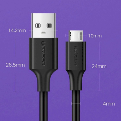 Ugreen US289 60134 Kabelis micro USB / USB-A 0.25 m – juodas 16
