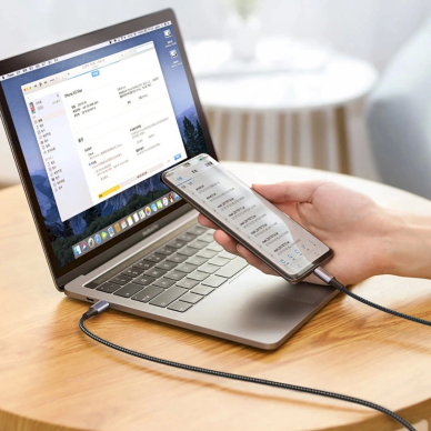 Ugreen US316 70428 Kabelis USB-C – USB-C PD QC FCP 100W 5A 480Mb/s 1.5 m – pilkas 11