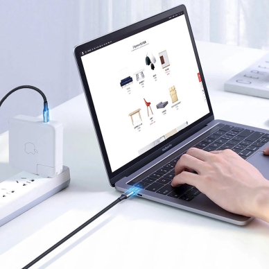 Ugreen US316 70428 Kabelis USB-C – USB-C PD QC FCP 100W 5A 480Mb/s 1.5 m – pilkas 5