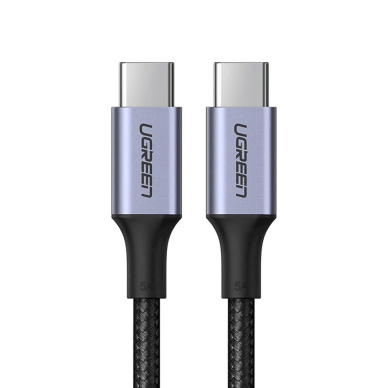 Ugreen US316 70428 Kabelis USB-C – USB-C PD QC FCP 100W 5A 480Mb/s 1.5 m – pilkas