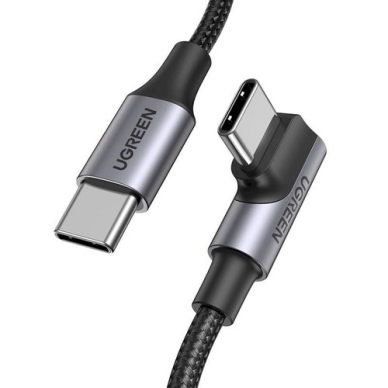 Ugreen US334 Kabelis USB-C 2.0 (kampinis) / USB-C 2.0 (tiesus) 100W PD 1 m – juodas 3