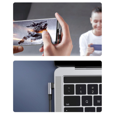Ugreen US334 Kabelis USB-C / USB-C 90° 480Mb/s 2 m – juodas 4