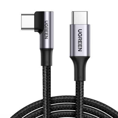 Ugreen US334 Kabelis USB-C / USB-C 90° 480Mb/s 2 m – juodas 1