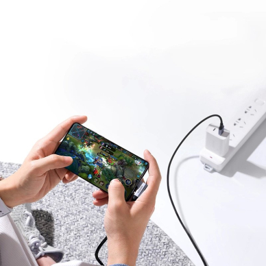 Ugreen US385 USB-A / USB-C kampinis kabelis 90º 5Gb/s 3A 1m – juodas 1