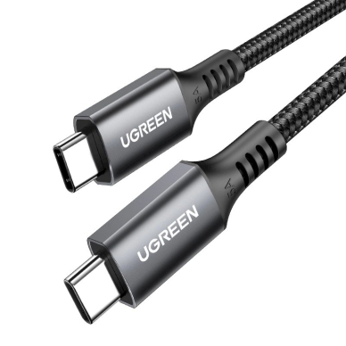 Ugreen US555 100W USB-C / USB-C PD kabelis 3 m – pilkas