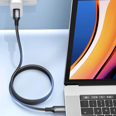 Ugreen US555 100W USB-C / USB-C PD kabelis 3 m – pilkas 1