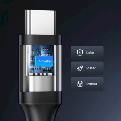 Ugreen US562 USB-C – USB-C PD greito įkrovimo kabelis 1.5 m – juodas 10