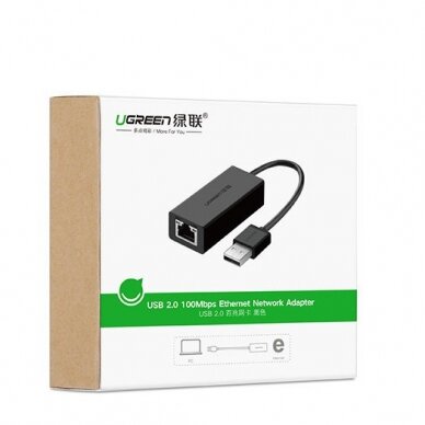 USB Kabelis Ugreen 2.0 100 Mbps Ethernet external network adapter Juodas (CR110 20254) 13
