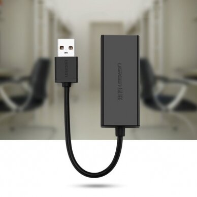 USB Kabelis Ugreen 2.0 100 Mbps Ethernet external network adapter Juodas (CR110 20254) 4