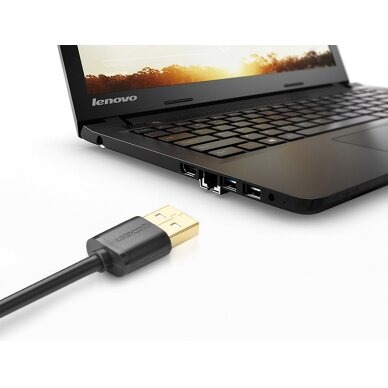Adapteris Ugreen USB (female) - USB (male) cable extension 2m Juodas (10316) 3