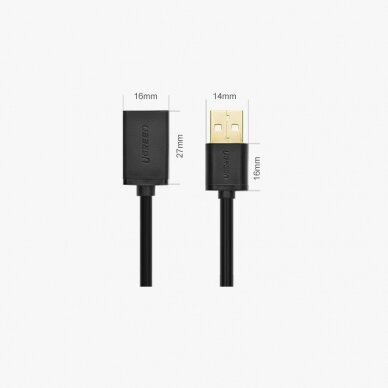 Adapteris Ugreen USB (female) - USB (male) cable extension 2m Juodas (10316) 7